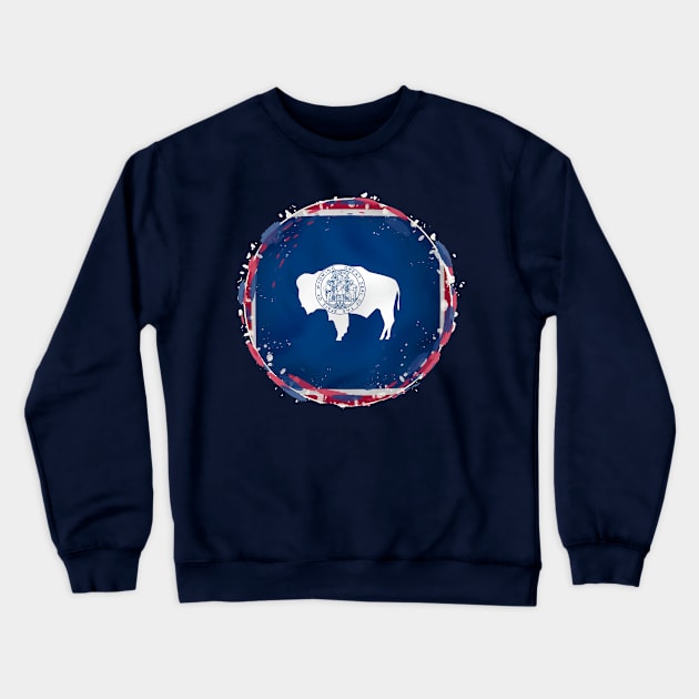 Wyoming Flag Crewneck Sweatshirt by yass-art